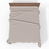 Handmade Luxurious Premium Striped Satin Cotton Flat Sheet | Mushroom