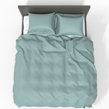 Handmade Luxurious Premium Satin Cotton Duvet Cover | Blue Surf