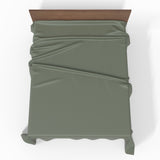 Handmade Luxurious Premium Striped Satin Cotton Flat Sheet | Olivine