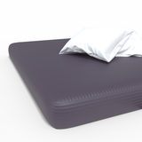 Handmade Luxurious Premium Striped Satin Cotton Fitted Sheet | Sweet Grape