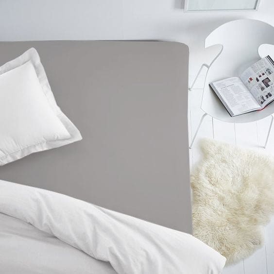 Šūta PREMIUM satīna palags ar gumiju | Opal gray - Kokvilnas audums